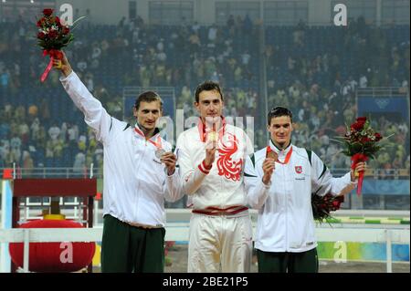 Andjus Tsadneprovskis est un pentathlete lituanien, un monde à deux reprises et autrefois un champion européen moderne de pentathlon. Médaillée olympique. Banque D'Images