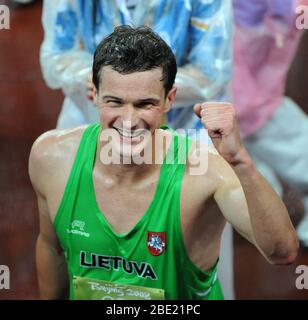 Andjus Tsadneprovskis est un pentathlete lituanien, un monde à deux reprises et autrefois un champion européen moderne de pentathlon. Médaillée olympique. Banque D'Images