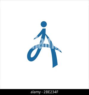 Modèle de conception de vecteur de logo de lettre initiale ja ou aj Illustration de Vecteur