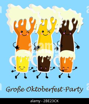 Contexte d'inscription à l'Oktoberfest. Lieu pour le texte. Invitation à un festival de bière ou à une traduction de fête de l'allemand: Grande fête de la bière. Illustration de Vecteur