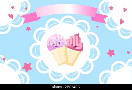 Affiche « Happy National Ice Cream Day », style vintage. LOGO POUR ÉTIQUETTE GELÉE. Illustration de Vecteur