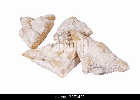 Cuisson de biscuits sucrés avec remplissage sur fond blanc Banque D'Images