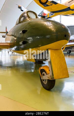 Vue rapprochée d'un Meteor Gloster au musée RAF Hendon Banque D'Images