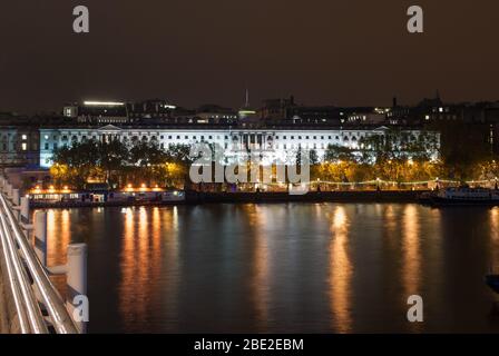 River Thames Waterloo Bridge Riverside Facade Elevation Somerset House, Strand, London, WC2 conçu par Sir William Chambers 1770 Banque D'Images