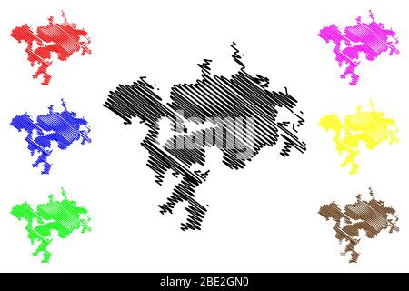 Ankara City (République de Turquie, Anatolie) illustration vectorielle de carte, esquisse de griffonnage Ville d'Ancyra ou carte d'Angora Illustration de Vecteur