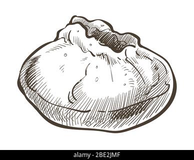Kchinkali ou le boulonnage chinois, la nourriture manti ou ravioli Illustration de Vecteur
