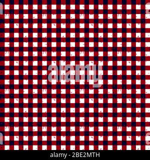 Motif Vichy classique rouge et blanc sans couture avec effet moucheté Banque D'Images