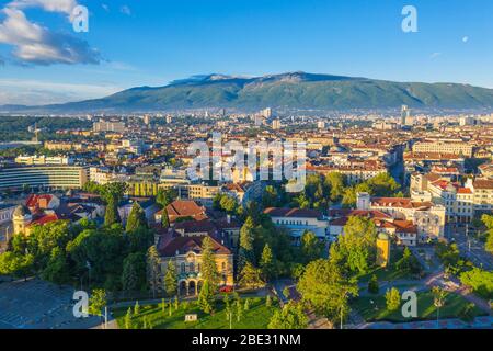 Europe, Bulgarie, Sofia, vue aérienne Banque D'Images