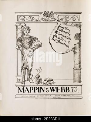 Mappin et Webb de l'édition 1912 du champ des dames, de l'Opéra de Londres, de la mode hebdomadaire et du magazine de la société. Banque D'Images