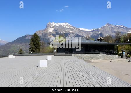 Espace Mont-blanc. Salle municipale. Aiguilles de Warrens. Saint-Gervais-les-bains. Haute-Savoie. France. Banque D'Images