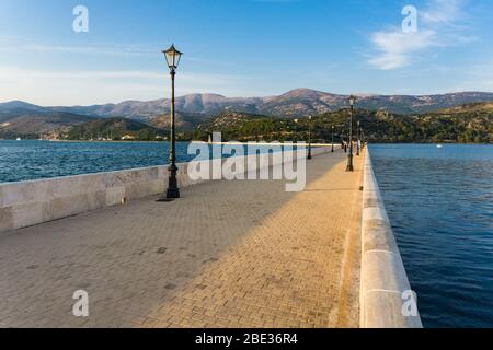 Pont de Boset sur le lac à Argostoli, Kefalonia, Grèce Banque D'Images