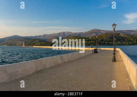 Pont de Boset sur le lac à Argostoli, Kefalonia, Grèce Banque D'Images