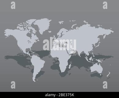 Carte du monde similaire grise vierge pour infographie sur fond sombre. Illustration vectorielle Illustration de Vecteur