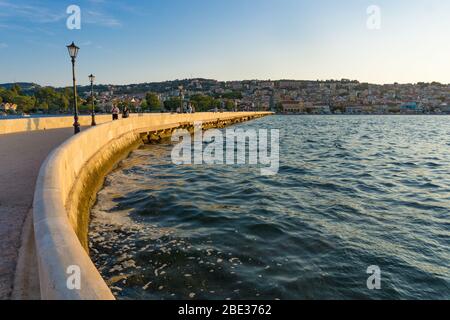 Pont de Boset sur le lac à Argostoli, Kefalonia, Grèce Banque D'Images