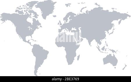 Carte du monde similaire grise vierge pour l'infographie isolée sur fond blanc. Illustration vectorielle Illustration de Vecteur