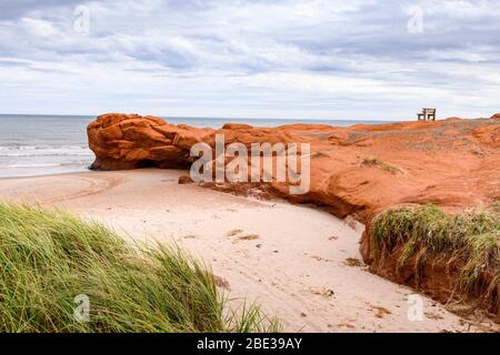 Les Maritimes, le Canada, le golfe du Saint-Laurent. Îles de la Madeleine, Îles-de-la-Madeleine (Québec). Côte. Banque D'Images