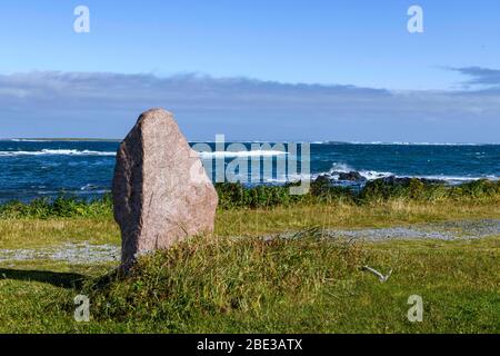 Canada, Nouvelle terre fondatrice, l'Anse aux Meadows (la baie avec les prés). Site archéologique datant d'environ 1000 ans, site du patrimoine mondial. Banque D'Images