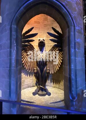 Entrée de Gargoyle au bureau du professeur Dumbledore - Harry Potter WB Studio Tour Banque D'Images