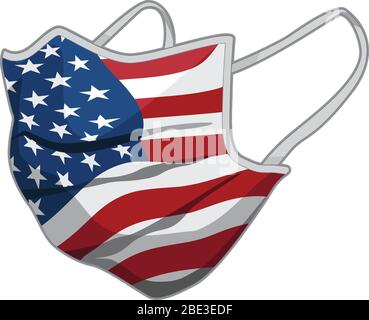 USA Pride Medical Health masque Covid 19 protection isolé Vector Illustration Illustration de Vecteur