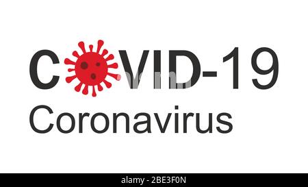 Bannière de Covid-19 Coronavirus concept inscription typographie design logo. Organisation mondiale de la santé QUI a introduit un nouveau nom officiel pour le Coronavirus Illustration de Vecteur