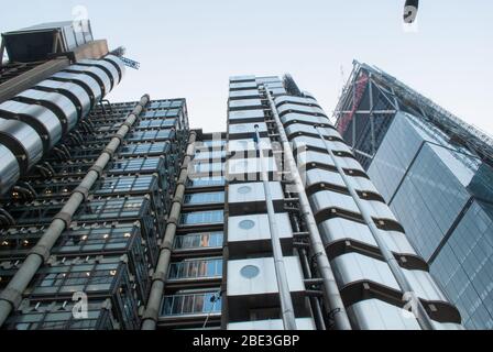 Architecture high-tech machine en acier Lloyds Building Lloyds of London, Lime Street, Londres EC3M 7 AW par Richard Rogers Architect Banque D'Images