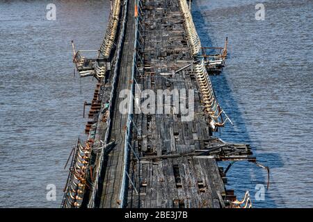 Birnbeck Pier est un quai situé sur la Manche de Bristol à Weston-super-Mare, Somerset Nord, Angleterre Banque D'Images