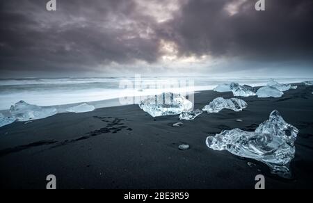 Plage du diamant en Islande Banque D'Images