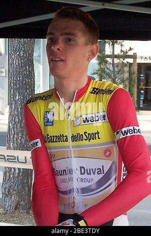 Riccardo Riccò de Saunier Duval-Prodir pendant la course cycliste de Tirreno Adriatico 2007, étape 5, Civitanova Marche - Civitanova Marche Alta (ITT) (20,5 km ) le 18 mars 2007 à Civitanova Marche, Italie - photo Laurent Lairys / DPPI Banque D'Images