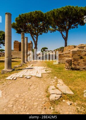 Site archéologique romain antique d'Ostia Antica à Rome, Italie Banque D'Images