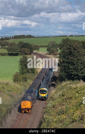 12/08/2017 Lindle (à l'ouest d'Ulverston) 1851xx 1407 Preston - Barrow in Furness 37401 Mary Queen of Scots 1156 Carlisle - Lancaster via Barrow Banque D'Images