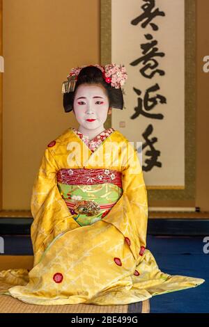 Portraits d'une Maiko à Kyoto, Japon Banque D'Images