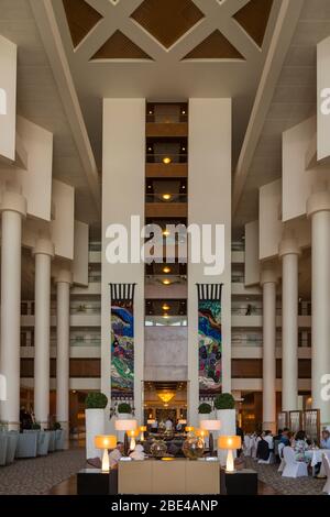 Le hall intérieur de l'hôtel David Intercontinental de tel Aviv, Israël, Moyen-Orient. Banque D'Images