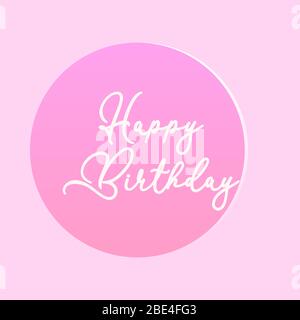 design joyeux anniversaire simple en couleur rose vif pour l'utilisation comme support d'impression ou modèle ou cadre ou toile de fond et texture, etc Banque D'Images