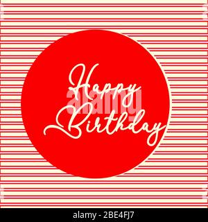 design joyeux anniversaire simple avec des lignes dans le dos en couleurs vives pour l'utilisation comme un matériau d'impression ou modèle ou cadre ou fond de toile et texture, etc Banque D'Images