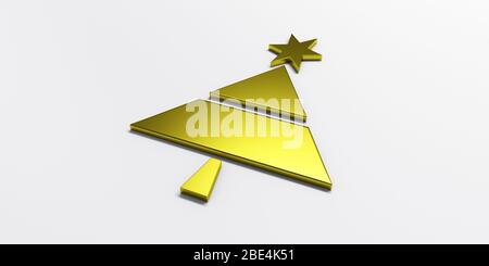 Carte de vœux de l'arbre de Noël image gold graphiques Banque D'Images