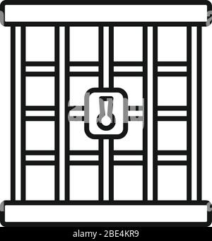 Icône de la porte de prison. Contour de la prison porte vecteur icône pour la conception de Web isolé sur fond blanc Illustration de Vecteur