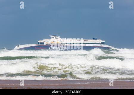 Le ferry rapide rouf/pax-ferry Superspeed 2 approche Hirtshals. Banque D'Images