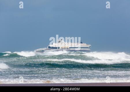 Le ferry rapide rouf/pax-ferry Superspeed 2 approche Hirtshals. Banque D'Images