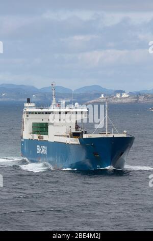 Le TRANSPORTEUR de transpalette de la côte norvégienne Banque D'Images