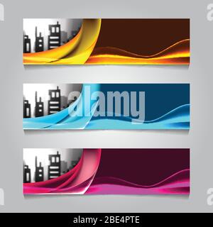 Modèle de bannière Web vectorielle, thème d'affaires, avec de l'espace pour votre image, arrière-plan immobilier Illustration de Vecteur