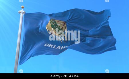 Drapeau de l'État de l'Oklahoma, région des États-Unis Banque D'Images