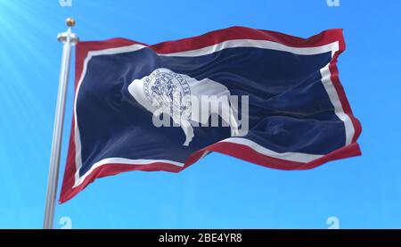 Drapeau de l'état du Wyoming, région des États-Unis d'Amérique Banque D'Images