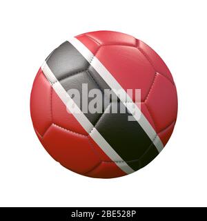 Ballon de football dans des couleurs de drapeau isolées sur fond blanc. Trinité-et-Tobago. Image 3D Banque D'Images