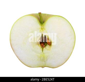 La moitié d'apple isolé sur fond blanc Banque D'Images
