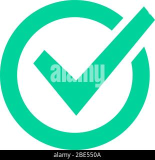 Coche. Logo de marquage vert de la liste de vérification, vérifier le pictogramme Web, confirmer et accepter la marque okey. Signe de réussite de confirmation de cercle Illustration de Vecteur