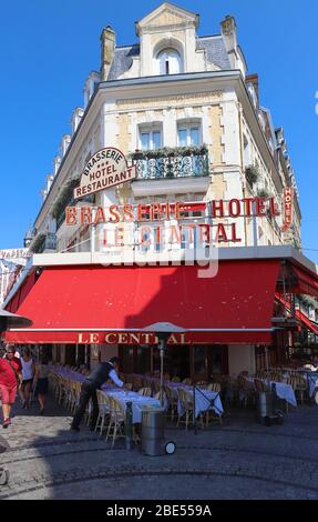 Magnifique restaurant traditionnel français Hôtel le Central situé au centre de Rouen, Normandie, France. Banque D'Images