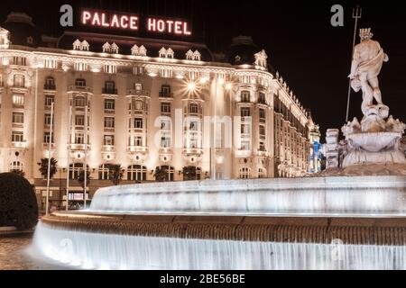 Madrid la nuit, Espagne Banque D'Images