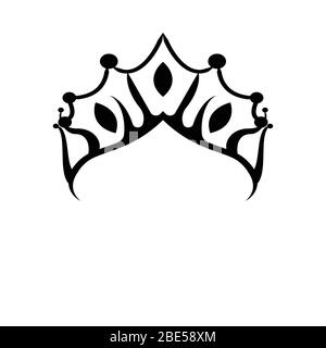 La couronne des Princes tiara ou Le logo du diadem royal. Logo inspiration. Illustration Du Vecteur De Modèle. Isolé Sur Fond Blanc Illustration de Vecteur