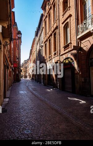 Rues étroites, Toulouse, France Banque D'Images