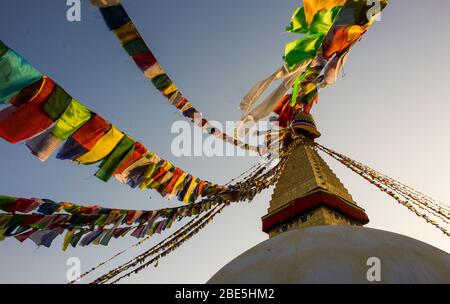 Église de la Pagode de Swayambhunath, Katmandou, Népal Banque D'Images